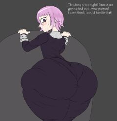 androgynous angeldx ass big_ass big_butt crona_(soul_eater) curves dumptruck_ass femboy feminine_male massive_ass massive_butt pink_hair soul_eater thick_thighs thighs