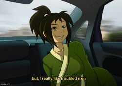 1girls accelart avatar_the_last_airbender fake_taxi female female_only jin_(avatar) straight_hair taxi