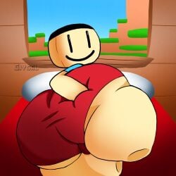 1boy :) ass big_ass big_butt black_hair butt fat_ass fat_butt fully_clothed giygal hand_on_ass hand_on_butt huge_ass huge_butt laying_down laying_on_bed looking_at_viewer looking_back looking_back_at_viewer male male_only meme minecraft shitass solo thick_ass thick_butt