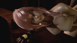 16:9 3d after_sex bare_shoulders blue_eyes breasts eclair_farron erect_nipples final_fantasy final_fantasy_xiii fingerless_gloves gloves indoors light-skinned light-skinned_female light_skin looking_pleasured medium_breasts nipples open_eyes open_mouth pink_hair shoulders video_game video_game_character video_game_franchise