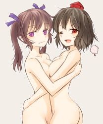 ass breasts hatate_himekaidou miyo_(ranthath) nude shameimaru_aya touhou