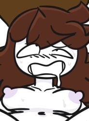 1girls ahe_gao ahegao blush breasts drooling jaiden jaiden_animations slobbyslapper sole_female solo_focus sssir sssir8 sweat sweating