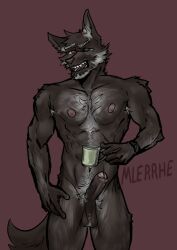 ball_tuft balls ballsack boner cock coffee coffee_mug foreskin foreskin_folds furry furry_ears furry_male furry_only hair hairy hairy_armpits hairy_arms hairy_balls hairy_chest hairy_male hand_on_hip holding holding_cup holding_mug holding_object male_only mlerrhe_(artist) morning morning_wood oc penis red_eyes sharp_teeth teeth twitter_user_oc twitter_username watch wolf yawn yawning