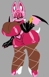 bat breasts dark-skinned_female dark_skin dedoggyskullz elbow_gloves female fishnets fur gloves huge_breasts latex latex_gloves rouge_the_bat sega ski_mask sonic_(series) thick_thighs video_games wide_hips