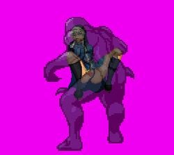 animated clothed_sex clothing defeated goeniko kuromaru_(mugen) leopold_goenitz long_hair m.u.g.e.n open_mouth penetration pixel_art purple_background pussy rape rule_63 sex slime spread_legs sprite vaginal_penetration