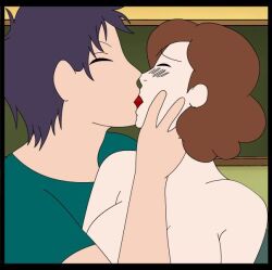 brown_eyes brown_hair closed_eyes hilda_(series) johanna_(hilda) kissing mrjokerpt pale-skinned_female pale_skin straight