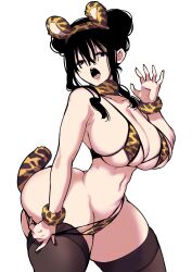 achumuchi ass_cleavage bangs big_ass big_breasts big_butt bikini black_hair bubble_butt butt_crack choker curvy dark_hair erotic_x_anabolic hourglass_figure huge_ass huge_breasts huge_butt looking_at_viewer midriff mitsukura_itsuha new_year open_mouth swimsuit thick_thighs thighhighs thong tiger_print wide_hips year_of_the_tiger