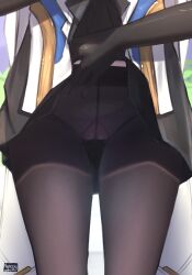 1girls blue_eyes blue_hair cameltoe female glasses honkai:_star_rail nyaxxy pantyhose pela_(honkai:_star_rail) tagme upskirt