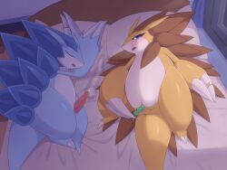 alolan_form alolan_sandslash anthro bodily_fluids cum female feral genital_fluids genitals hi_res hibari kajinchu male masturbation nintendo nocturnal_emission penis pokemon pokemon_(species) pussy regional_form_(pokemon) sabari sandslash sex_toy