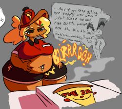 big_breasts breasts cheeze_squak cookie_run female gurgling gurgling_belly pizza pizza_box pizza_cookie staring staring_at_food tagme