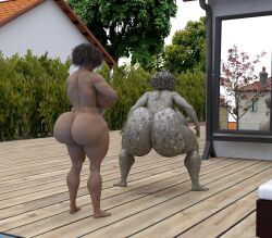 3d barefoot big_ass big_breasts big_butt bigger_female bimbo cum cum_on_penis dark-skinned_female daz3d daz_studio dzcelestial3d enjoying erection feet female futa_on_female futanari golem human hyper_lips incest larger_female mineral_fauna mineral_humanoid mirror mother_and_daughter petrification pinching_nipples pool poolside rock rock_creature rock_humanoid size_difference statue stone_body taunting twerk twerking