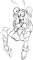 1girls anus ass blush breasts earthcrustjarr female insect_girl medium_breasts mega_man mega_man_zero pussy robot_girl sol_titanion solo spread_legs tagme