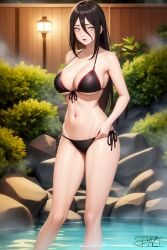 1girls ai_generated bare_legs bare_shoulders big_breasts bikini blush boruto:_naruto_next_generations breasts brown_hair cleavage curvaceous curvy curvy_body curvy_figure female female_only front-tie_bikini hot_spring huge_breasts hyuuga_hanabi large_breasts light-skinned_female light_skin looking_at_viewer midriff nai_diffusion naruto naruto_(series) onsen partially_submerged pinup side-tie_bikini solo solo_focus spaze42 stable_diffusion standing steam swimsuit termal_water very_long_hair violet_eyes water wet wet_body wet_skin wide_hips