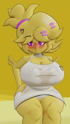 1girls 3d 3d_(artwork) alternate_version_available anthro big_breasts blush breasts cally3d chica_(cally3d) chica_(fnaf) chiku chiku_(cryptia) clazzey cryptiacurves curvy fazclaire's_nightclub female female_only five_nights_at_freddy's fnaf fredina's_nightclub furry pink_eyes scottgames simple_background smooth_skin thick_thighs voluptuous vxast wide_hips yellow_fur