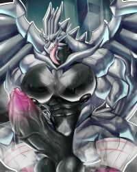 abs anthro asolchan balls bara barazoku big_balls big_muscles big_nipples big_pecs big_penis chest_hair dragon dragon_city erection horns huge_balls huge_cock huge_pecs humanoid_penis looking_at_viewer male male_only muscles muscular muscular_arms muscular_male musk_clouds nipples open_mouth pecs penis precum pubic_hair scalie socks solo solo_male squatting steam steaming_body sweat sweaty tongue tongue_out veiny_penis wings