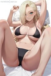 1girls abp_art bikini black_bikini blonde_hair boruto:_naruto_next_generations breasts cleavage female hair_over_one_eye huge_breasts ino_yamanaka light-skinned_female light_skin long_hair massive_breasts naruto thick_thighs yamanaka_ino