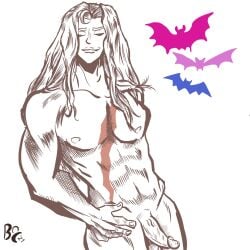 1boy alucard_(castlevania) bats castlevania castlevania_(netflix) dhampir konami limited_palette male male_only nude_male penis scars sketch solo tagme tagme_(artist) twunk uncensored vampire