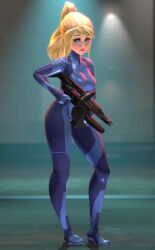 3d 3d_(artwork) dextrosfm digital_art female female_only girl gun metroid nintendo pose posing samus_aran sfm source_filmmaker