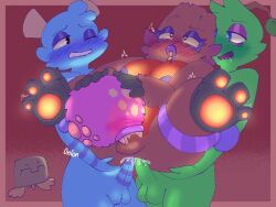 1girls 2boys anal anthro areolae balls breasts double_anal female femboy femboy_on_futa furcorn futa_on_female futanari kayna male male_on_futa maw maw_(my_singing_monsters) my_singing_monsters nipples noggin oni0nroll orgy penis scups standing_sex