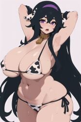 1girls ai_generated cow_bikini curvaceous curvy_body curvy_female female female_focus female_only hex_maniac huge_breasts long_hair nintendo pokemon schneed64 solo_female solo_focus stable_diffusion violet_hair voluptuous