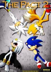 4boys bbmbbf comic_cover doctor_finitevus fox fur furry hedgehog palcomix palcomix_comics silver_the_hedgehog sonic_(series) sonic_the_hedgehog tagme tails