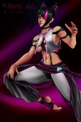 1girls clothed dyed_hair female female_only juri_han marikoneko marikoneko0 muscular muscular_female solo street_fighter street_fighter_6 violet_eyes