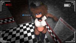 1girls 3d 3d_(artwork) among_us among_us_red animatronic battery_indicator belly belly_button big_breasts blue_eyes bowtie brown_skin buttons cally3d camera camera_view clazzey cryptiacurves door eyelashes fazclaire's_nightclub female female_focus female_only five_nights_at_freddy's fluffy_ears fluffy_hair fnaf freddy_(fnaf) fredina's_nightclub fredina_(cally3d) frenni_(cryptia) frenni_fazclaire furry furry_only g_string hat huge_breasts large_breasts leggings panties poster poster_(object) recording scottgames shittyartz short_top smiling smiling_at_viewer smooth_skin static thong top_hat topwear twitter_username watermark