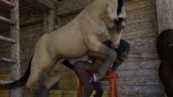 balls bondage campsterman dark-skinned_male female feral forced forced_bestiality group human male mammal penis raceplay rape slave taur testicles trio zoophilia