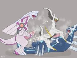 2023 anal anal_sex animal_genitalia animal_penis arceus ass balls big_penis blue_balls blue_body blush bodily_fluids claws countershading cum cum_in_ass cum_in_mouth cum_inside cum_on_back cum_on_butt cum_on_tail cumshot dialga digital_media_(artwork) ejaculation equine_genitalia equine_penis erection excessive_cum excessive_genital_fluids feral feral_on_feral from_front_position generation_4_pokemon genital_fluids genitals grey_background grey_body grey_countershading group group_sex hi_res knot legendary_pokemon looking_pleasured lying male male/male male_only masturbation messy musk_clouds nintendo on_back open_mouth orgasm palkia penetration penile penile_masturbation penis pink_penis pokemon pokemon_(species) red_eyes reverse_missionary_position saliva saliva_on_tongue sex simple_background sweat tail tail_fetish tail_play tail_sex threesome tongue tongue_out trio white_body yaksicle