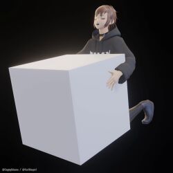 animated arnas_atakiyo_(cappyadams) blender blender_(software) blender_cube blender_eevee brown_hair cappyadams_(artist) cube default_cube femboy femboy_on_cube high_resolution no_sound original original_character short_hair tagme video what