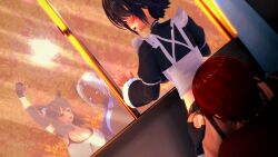 3d_(artwork) anilingus_through_clothes ass_kissing ass_licking chanax30 chanax30_(artist) cronimus crossover cunnilingus deraqon_hana facesitting koikatsu kostenka_catherine maid male_domination mating moaning ryuga sex