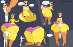 1girls animatronic ass_expansion burgerduck butt_expansion chicken claws female five_nights_at_freddy's furry hyper_butt mcweirdos43 nightmare_waifu robot smooth_skin tagme toy_chica_(fnaf) twerking