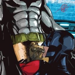 batcave batcest batman batman_(bruce_wayne) batman_(series) blowjob blowjob_only bruce_wayne brutim cumming_in_mouth dc dc_comics ecchihentairobin gay male male/male male_focus male_only male_penetrating_male oral oral_sex pubic_hair red_robin sucking_penis superhero_costume tim_drake yaoi