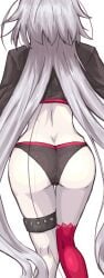 1girls ass big_ass bikini fate/grand_order fate_(series) from_behind grey_hair hi_res jeanne_alter jeanne_alter_(swimsuit_berserker) jeanne_d'arc_(swimsuit_archer) legs long_hair thighs voluptuous