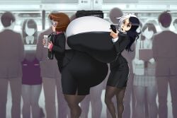 2girls ass_bigger_than_head ass_bigger_than_torso ass_vs_breasts big_ass big_breasts bottom_heavy breasts_bigger_than_head breasts_bigger_than_torso business_suit business_woman clothed enormous_ass enormous_breasts female huge_ass huge_breasts hyper hyper_ass hyper_breasts icymasamune long_hair multiple_girls office_lady short_hair tagme thick_thighs top_heavy