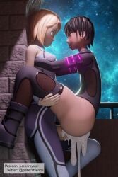 1boy 1futa 3d 3d_(artwork) anal ben_(peterraynor) black_hair black_hair_bottom blonde_hair blonde_hair_on_black_hair blonde_hair_top brother brother_and_sister cum cum_in_ass cum_leaking_out_of_anus domination femboy futa_on_male futanari incest light_hair_on_dark_hair male peterraynor self_upload sex sister tyra_(peterraynor)