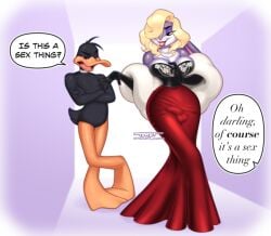 bugs_bunny crossdressing daffy_duck femboy looney_tunes marilyn_monroe marilyn_monroe_(cosplay) penis_under_clothes penis_under_dress toast-arts