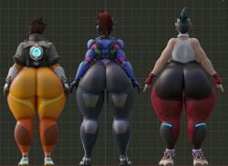 3d 3girls ass ass_focus bbw behind_view big_ass big_breasts big_butt big_thighs blizzard_entertainment bottom_heavy breasts bubble_ass bubble_butt chubby coolmaster98 d.va fat fat_ass female female_focus female_only fully_clothed hana_song huge_ass huge_butt huge_thighs hyper hyper_ass kiriko_(overwatch) lena_oxton massive_ass massive_thighs overwatch round_ass spandex take_your_pick thick_ass thick_hips thick_thighs tight_clothing tracer trio wide_hips