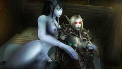 1futa 1girls 3d alvarina blizzard_entertainment blue_skin cum cum_in_pussy cum_inside draenei forsaken futanari interspecies red_eyes sex sylvanas_windrunner undead_(warcraft) vaginal_penetration vaginal_sex warcraft world_of_warcraft