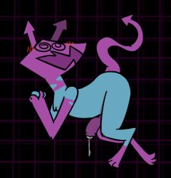 anthro anthrofied blush bodily_fluids cum cum_drip cum_on_penis deltarune dripping genital_fluids genitals male male_only penis silly_imp solo undertale_(series) virovirokun