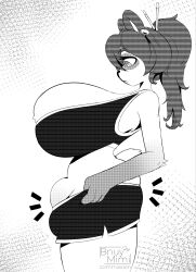 1futa anthro big_breasts big_penis bnuy_mimi breasts clothed clothing furry futa_only futanari greyscale halftone huge_breasts huge_cock meme monochrome panda penis rilao_(pandarilao) side_view solo tight_pants tight_pants_(meme)