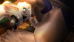 1boy 1girls 3d alvarina alvarina_(alvarina) blizzard_entertainment handjob night_elf original_character warcraft white_hair world_of_warcraft