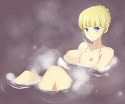 07th_expansion bath beatrice_(umineko) blonde_hair blue_eyes breasts female female_only nes_(sigma) nipples nude pointy_chin solo umineko_no_naku_koro_ni