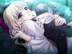 blonde_hair blue_eyes breasts game_cg hell_guide long_hair m_no_violet nipples