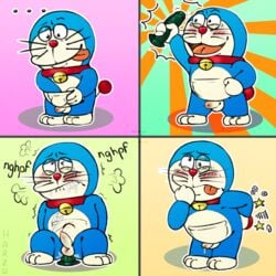 1:1 2020 anal anthro anus balls blush bodily_fluids digital_media_(artwork) dildo domestic_cat doraemon doraemon_(character) felid feline felis fur gay genital_fluids genitals harzu hi_res male male_only male_penetrated mammal penis sex_toy slightly_chubby solo tongue