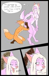 1boy 1girls 2anthro 4_toes 5_fingers anal anilingus anilingus_from_male anthro anthro_on_anthro areola breasts canid canine canis cassandra_(el_brapitto) comic digitigrade dipstick_tail domestic_dog domination duo el_brapitto english_text fart fart_in_mouth farting_in_mouth feces female female_domination fingers fox fur hi_res humanoid_hands kneeling looking_pleasured male male_rimming_female mammal medium_breasts multicolored_tail multiple_scenes nipples nude nude_female nude_male nude_male_nude_female open_mouth oral red_fox rimming scat sex shart shart_in_mouth sharting_in_mouth side_view straight text thought_bubble toes tongue tongue_out