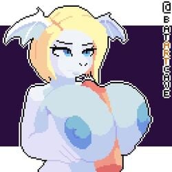 1boy 1girls animated anthro areolae batartcave between_breasts big_breasts blonde_hair blue_eyes blue_nipples blue_skin bodily_fluids bouncing_breasts breast_grab breast_squish breasts cum cum_in_eye cum_on_face cumshot dainapp digital_media_(artwork) disembodied_penis dragon ejaculation eyelashes facial female framerate_edit genital_fluids hair half-closed_eyes holding huge_breasts looking_away male male/female nipples no_sound one_eye_closed orgasm paizuri penis pixel_art purple_background scalie short_hair simple_background text video watermark white_border wings