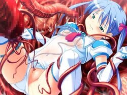 bow censored clit_tweak clothing makai_tenshi_jibril see-through see-through_clothing sheer spread_legs tentacle