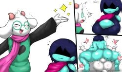 ! !! ... amazon_position amazonian_mating_press anthro anus ass balls big_breasts blush breast_expansion breasts deltarune dominant_female enigi09 female female_penetrated femdom fur gender_transformation genderswap goat goat_horns goat_tail heart kris_(dark_world_form) kris_(deltarune) kris_female_(deltarune) male male/female male_penetrating male_penetrating_female malesub mating_press pussy pussy_juice ralsei ralsei_with_white_fur rule_63 scarf sex sweat tail testicles toby_fox undertale_(series) white_body white_fur