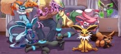 absurd_res against_surface all_nine_eeveelutions animal_genitalia animal_pussy anus ass ass_up big_butt black_body black_fur blep blue_body blush canine_genitalia canine_pussy clothed clothed_feral clothing eevee eeveelution elemental_creature espeon eyeshadow faceless_character faceless_human faceless_male fakemon feet female feral fin flareon flora_fauna forehead_gem frill_(anatomy) fur furniture generation_1_pokemon generation_2_pokemon generation_4_pokemon generation_6_pokemon genitals glaceon group head_fin hi_res human jolteon leafeon legwear lingerie lingerie_on_feral lying makeup male mammal neck_frill nintendo nuzzling on_glass on_side on_sofa open_mouth pawpads paws pink_body pink_fur plant pokemon pokemon_(species) pussy radieon seductive shirtless sitting sleeping smile sofa soles sound_effects stockings sylveon tail tail_fin toes tongue tongue_out umbreon vaporeon vowelless vowelless_sound_effect white_body white_fur wide_hips window wobblelava zzz